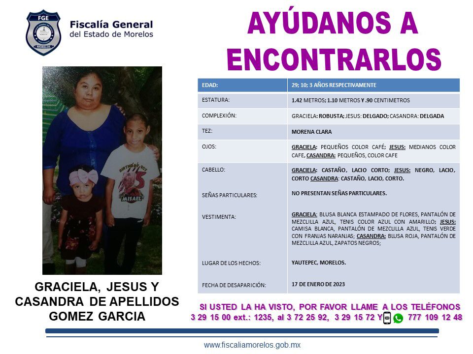 Graciela, Jesús Y Casandra De Apellidos Gómez García