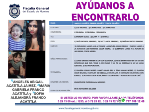 Ángeles Abigail Acatitla Jaimez,   María Gabriela Franco Acatitla Y   Sofía Alejandra Franco Acatitla