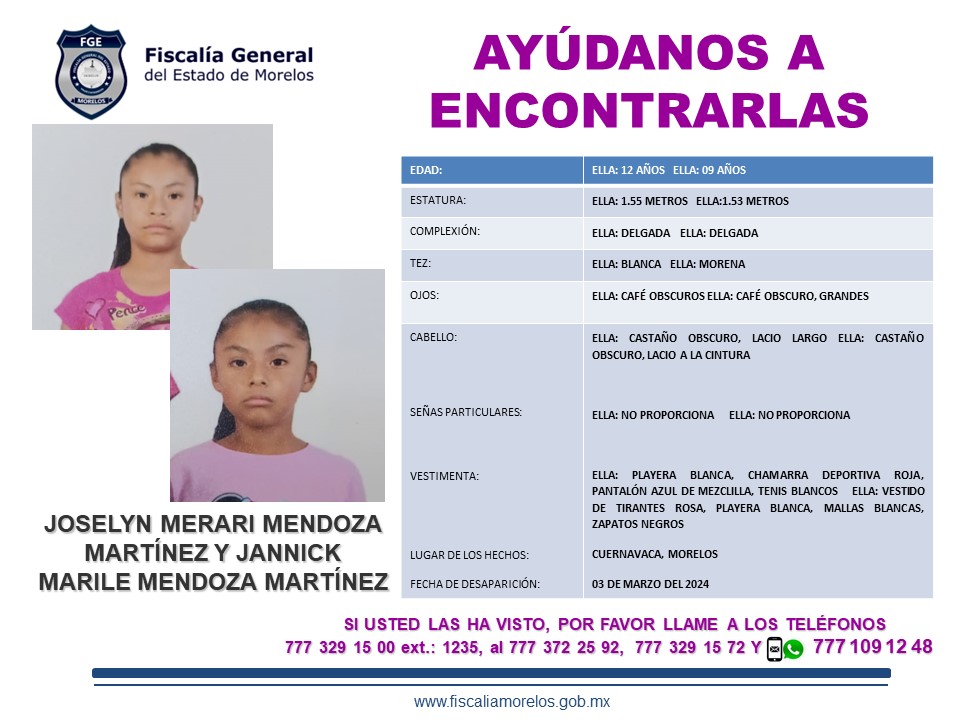 Joselyn Merari Mendoza Martínez Y Jannick Marile Mendoza Martínez