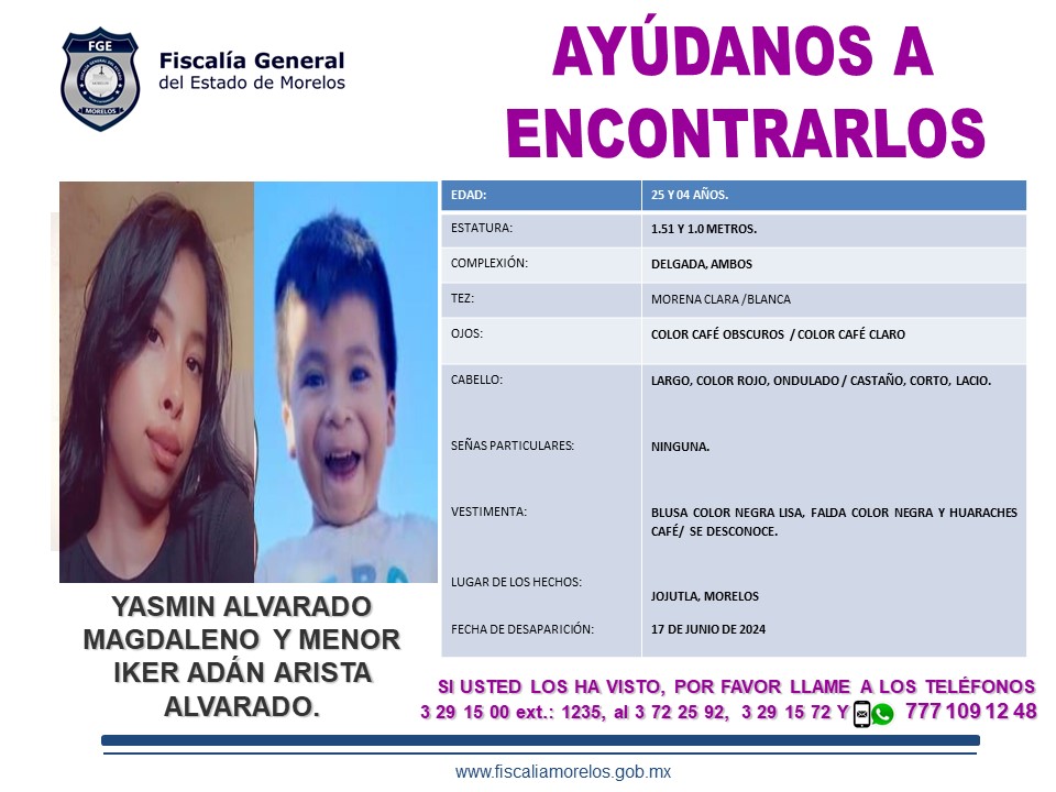 Yasmin Segura Alvarado Y El Menor Iker Adán Arista Alvarado