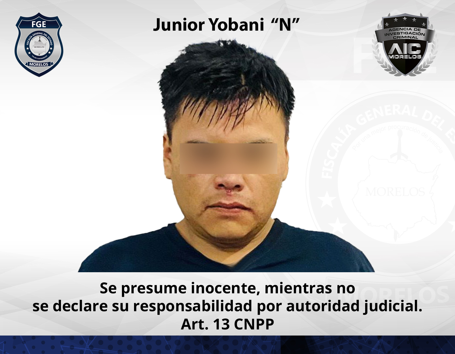 Agentes de investigación aprehenden a masculino por homicidio registrado en el municipio de Coatlán del Río