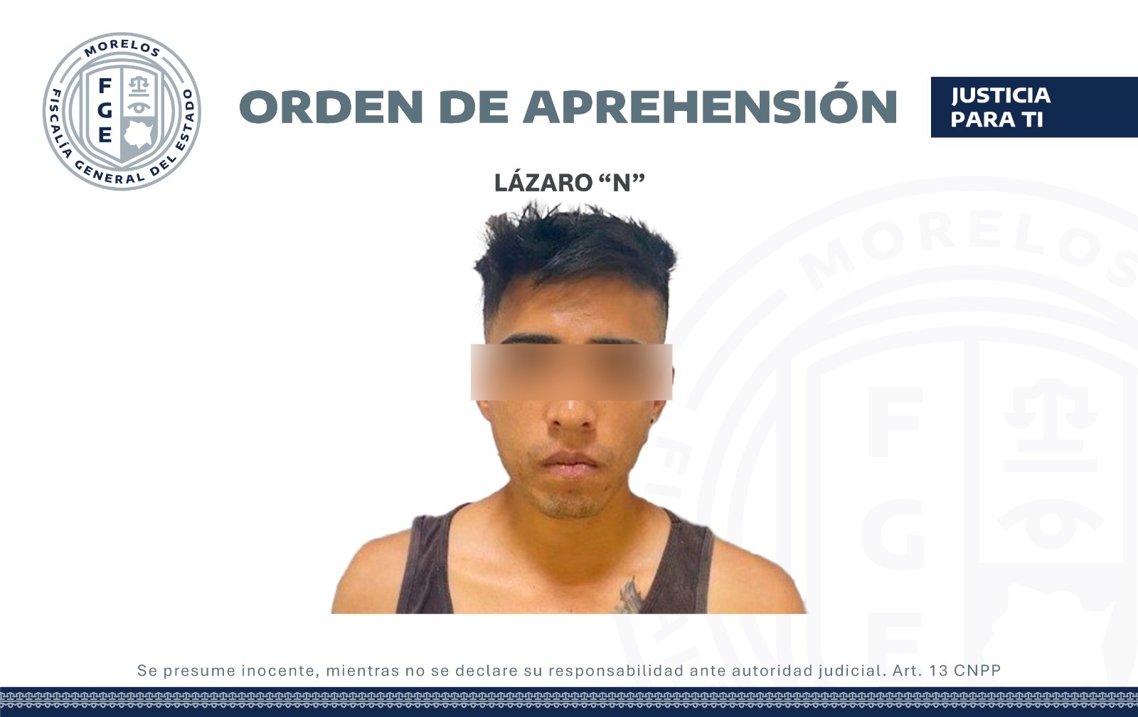 Aprehenden a masculino por desaparición agravada de persona en Cuernavaca