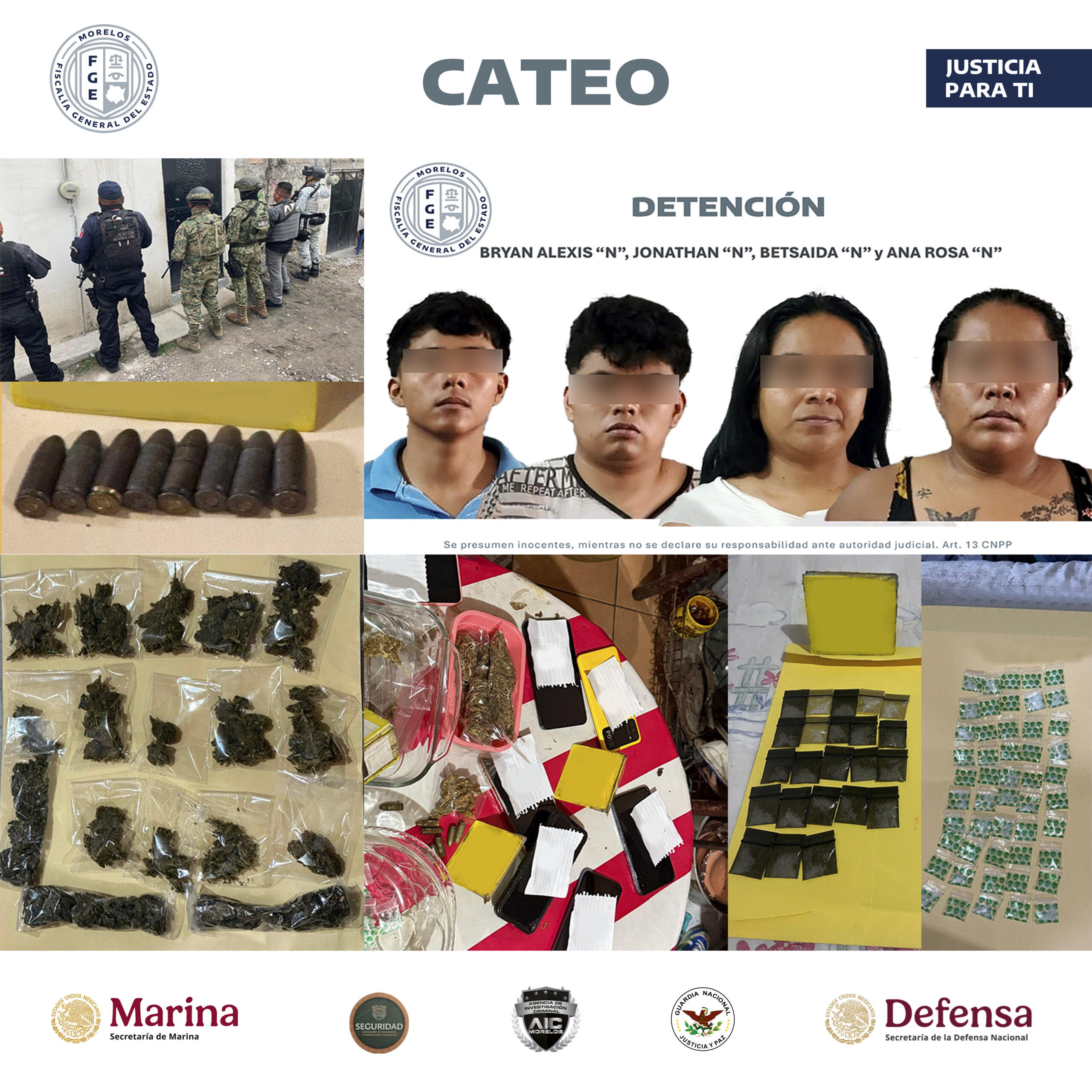 CATEAN DOS VIVIENDAS EN PUENTE DE IXTLA UTILIZADAS, PRESUNTAMENTE, PARA LA VENTA DE NARCÓTICOS